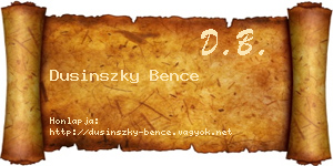 Dusinszky Bence névjegykártya