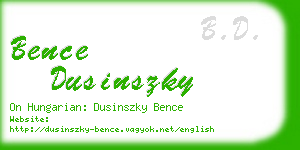 bence dusinszky business card